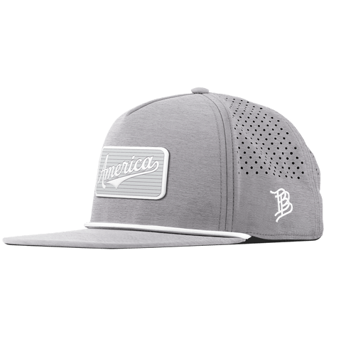 Pearl America Badge Flat  5 Panel Rope Heather Gray