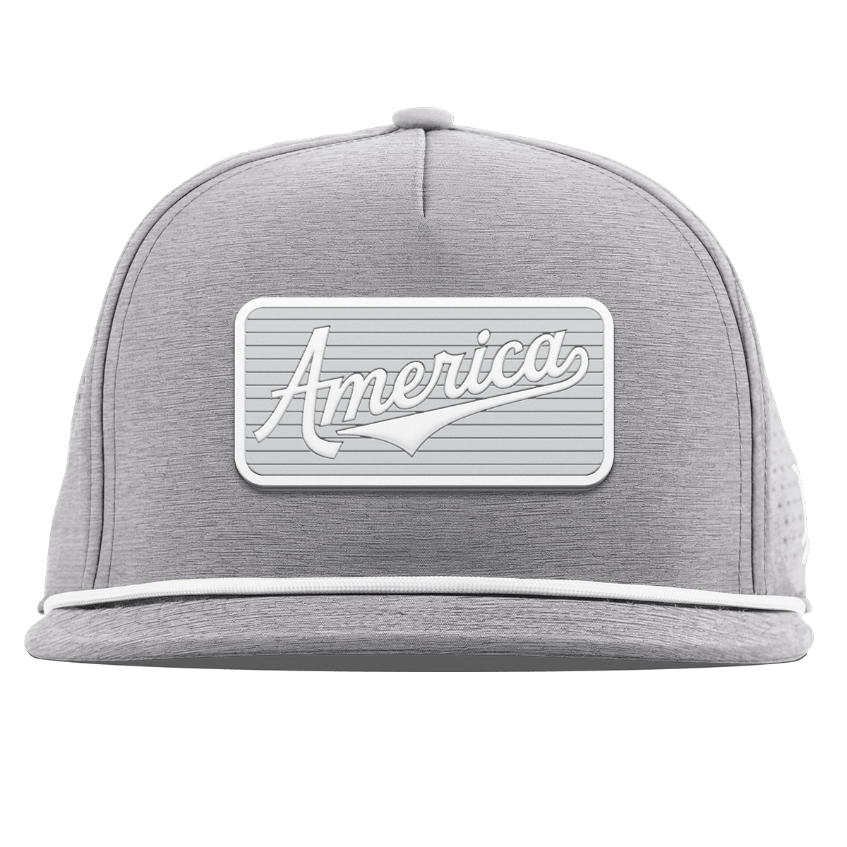 Pearl America Badge Flat  5 Panel Rope Heather Gray