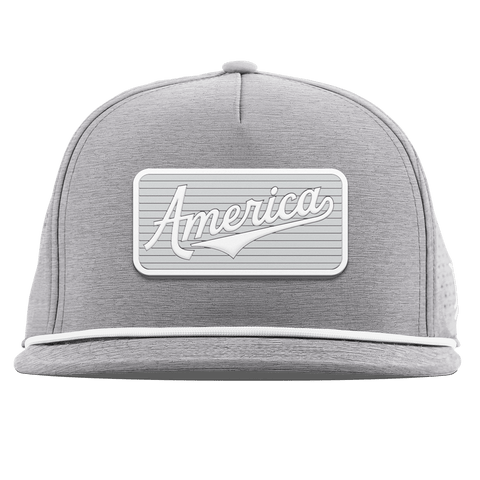 Pearl America Badge Flat  5 Panel Rope Heather Gray