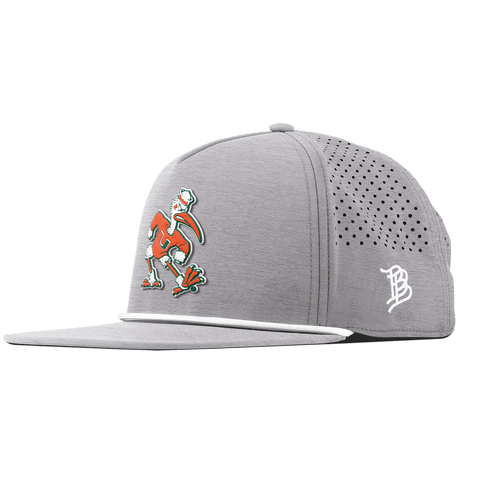 University of Miami "Sebastian the Ibis" Flat 5 Panel Rope Heather Gray