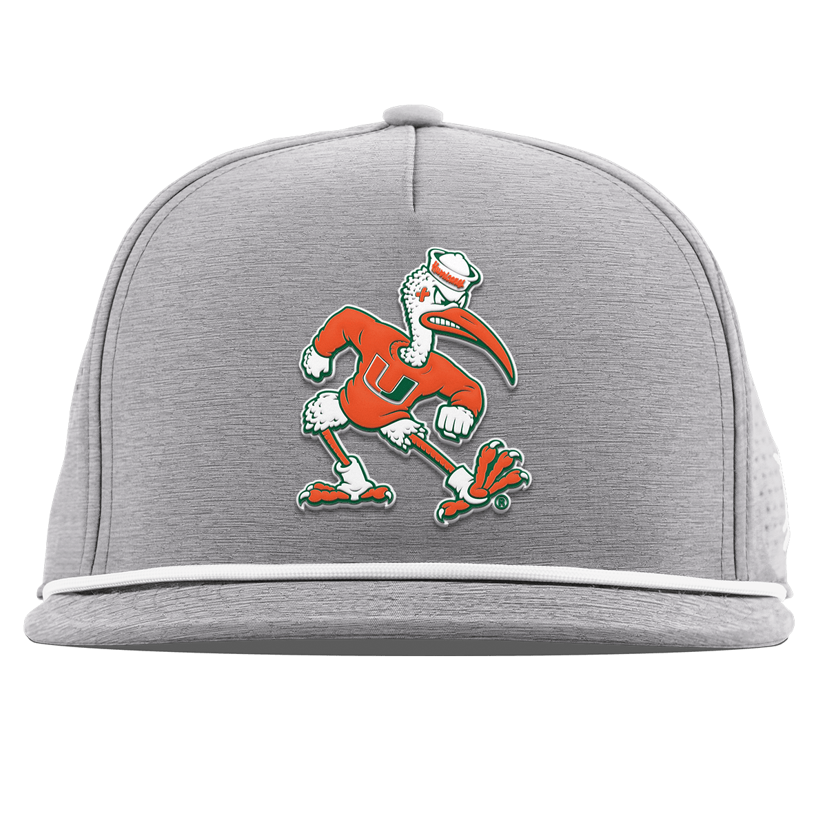 University of Miami "Sebastian the Ibis" Flat 5 Panel Rope Heather Gray