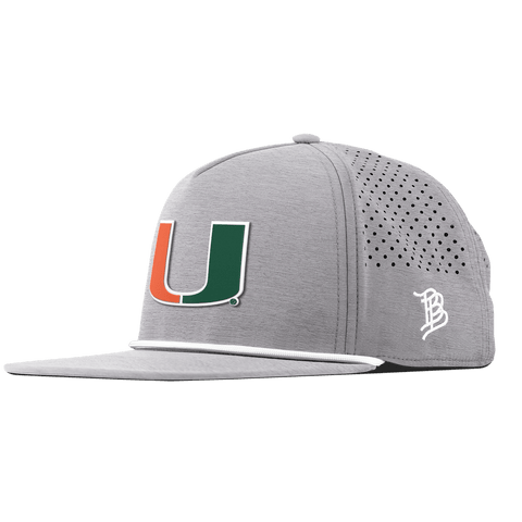 University of Miami "Miami Team Logo" Flat 5 Panel Rope Heather Gray