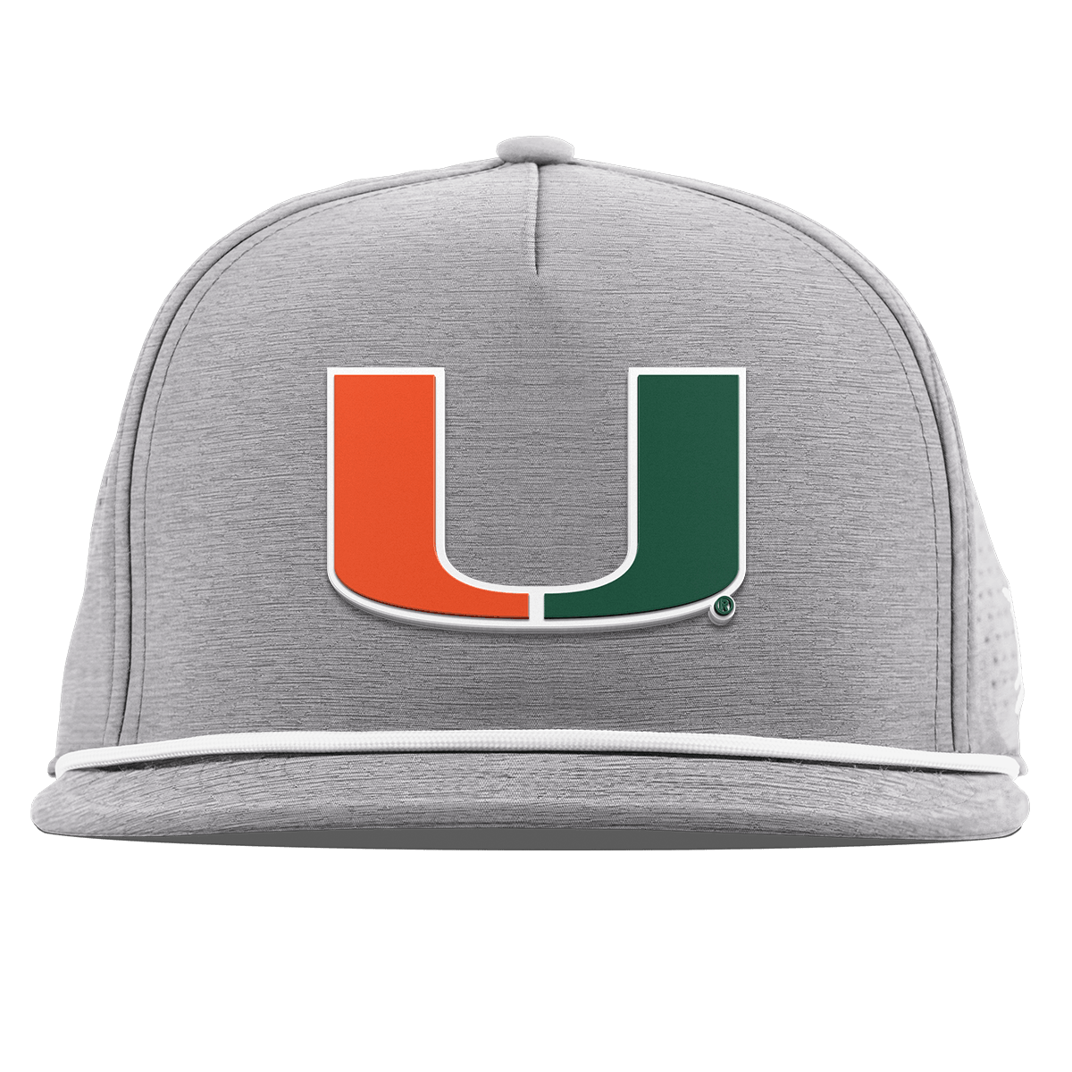 University of Miami "Miami Team Logo" Flat 5 Panel Rope Heather Gray