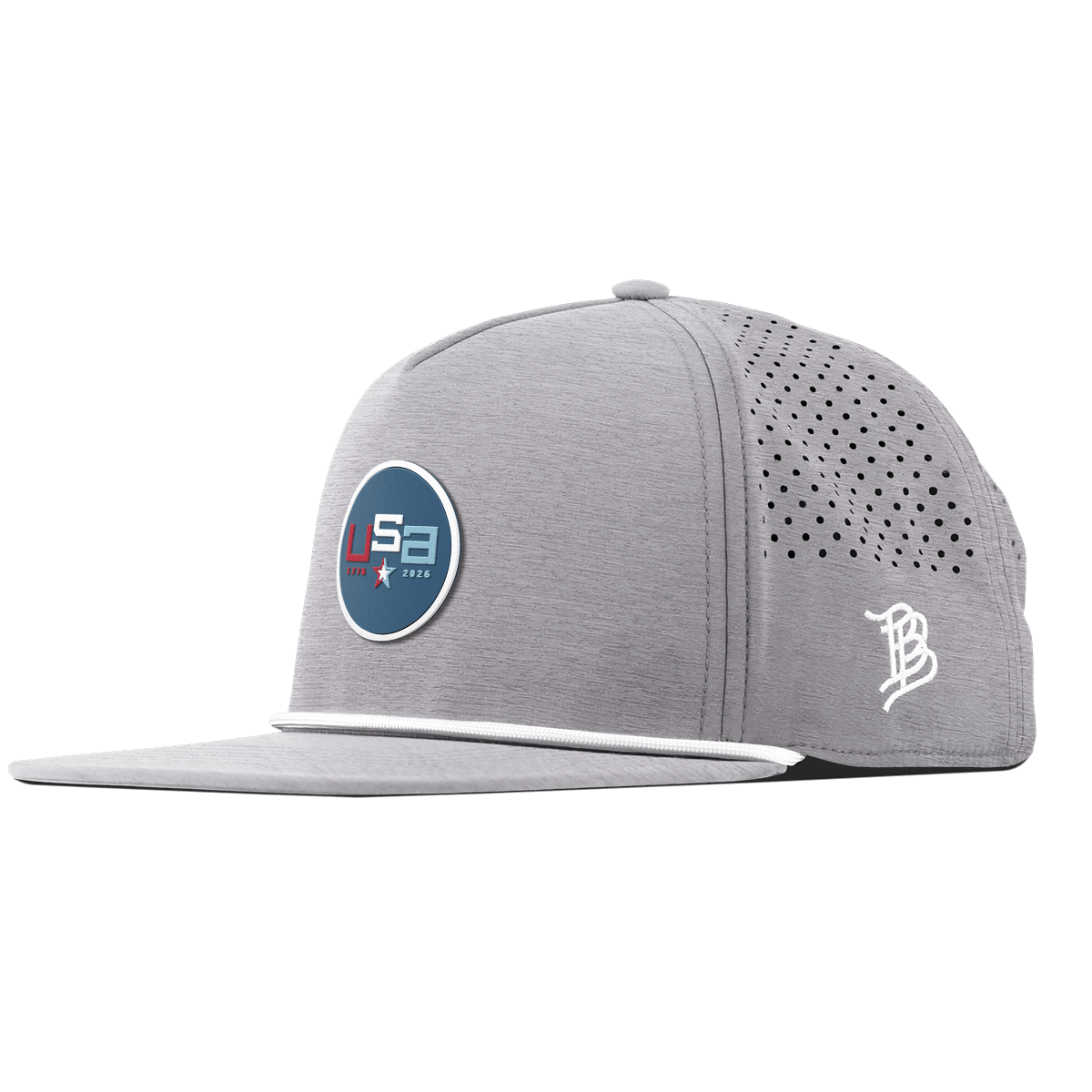 USA 250 Flat 5 Panel Rope Heather Gray