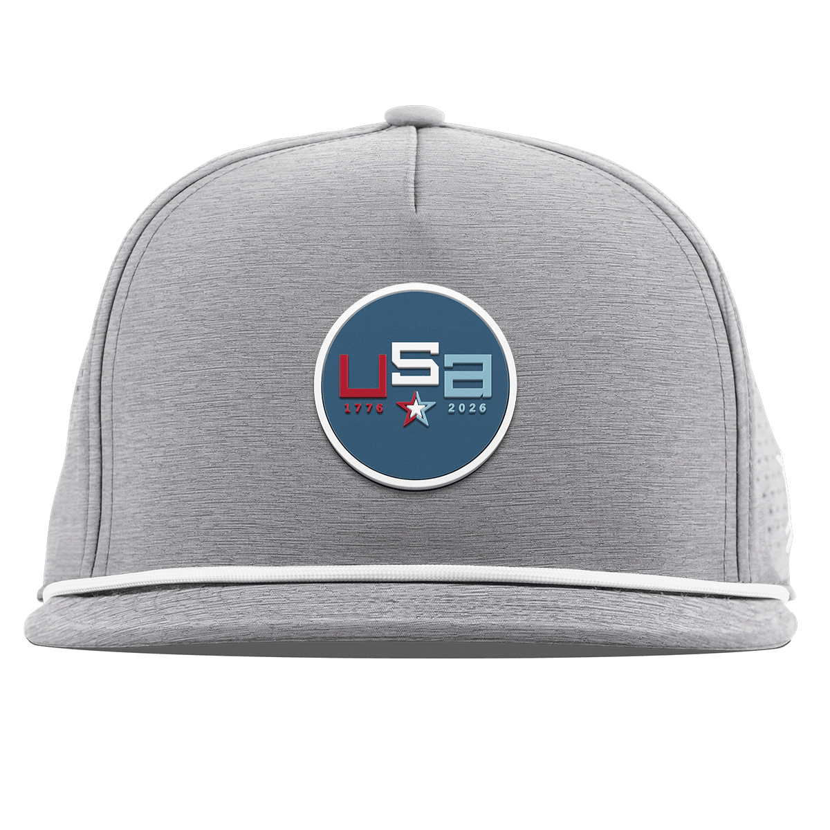 USA 250 Flat 5 Panel Rope Heather Gray