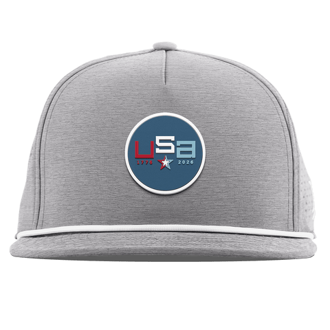 USA 250 Flat 5 Panel Rope Heather Gray