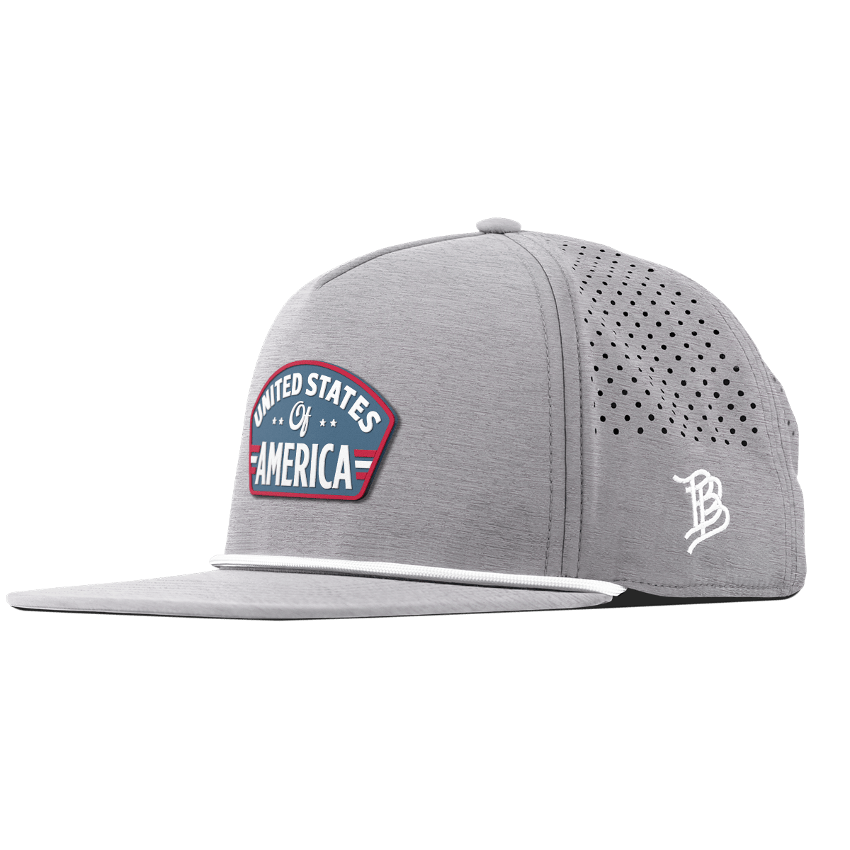 United States of America Badge Flat 5 Panel Rope Heather Gray