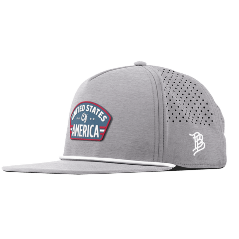 United States of America Badge Flat 5 Panel Rope Heather Gray