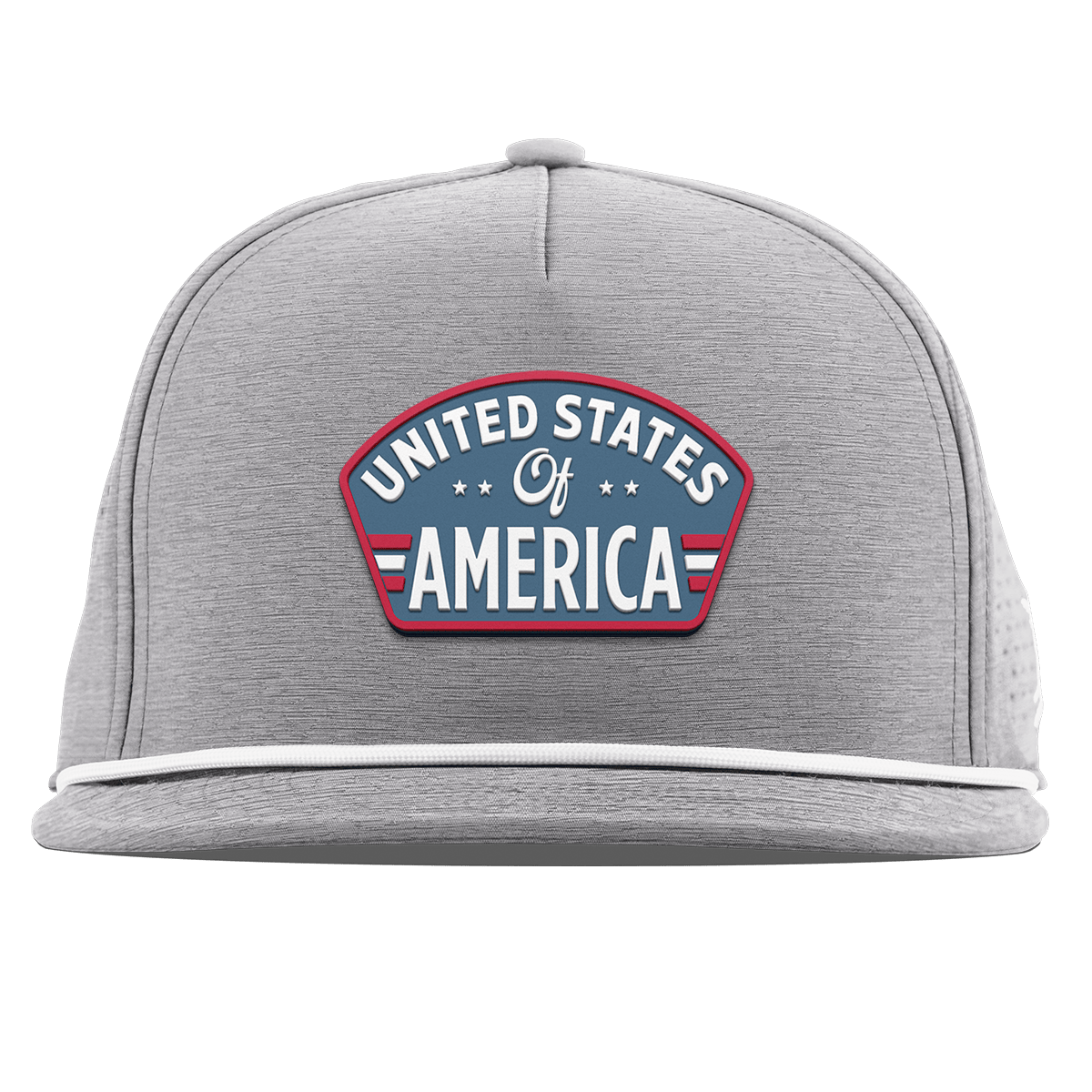 United States of America Badge Flat 5 Panel Rope Heather Gray
