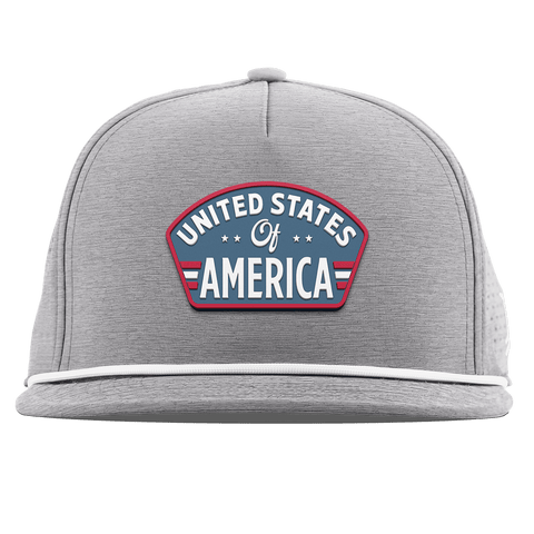 United States of America Badge Flat 5 Panel Rope Heather Gray
