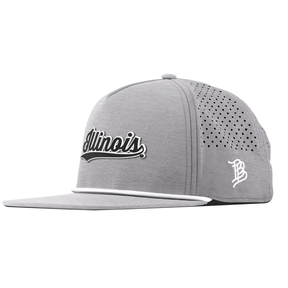 University of Illinois "Vintage Illinois Script" Flat 5 Panel Rope Heather Gray