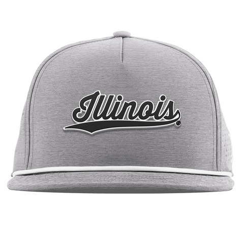University of Illinois "Vintage Illinois Script" Flat 5 Panel Rope Heather Gray