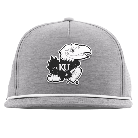University of Kansas "Vintage Jayhawk" Flat 5 Panel Rope Heather Gray