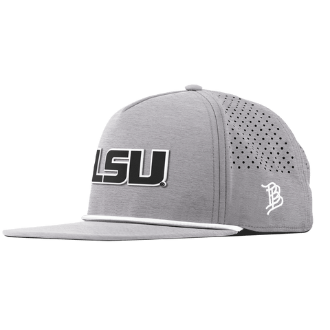 Louisiana State University "Vintage LSU Block" Flat 5 Panel Rope Heather Gray