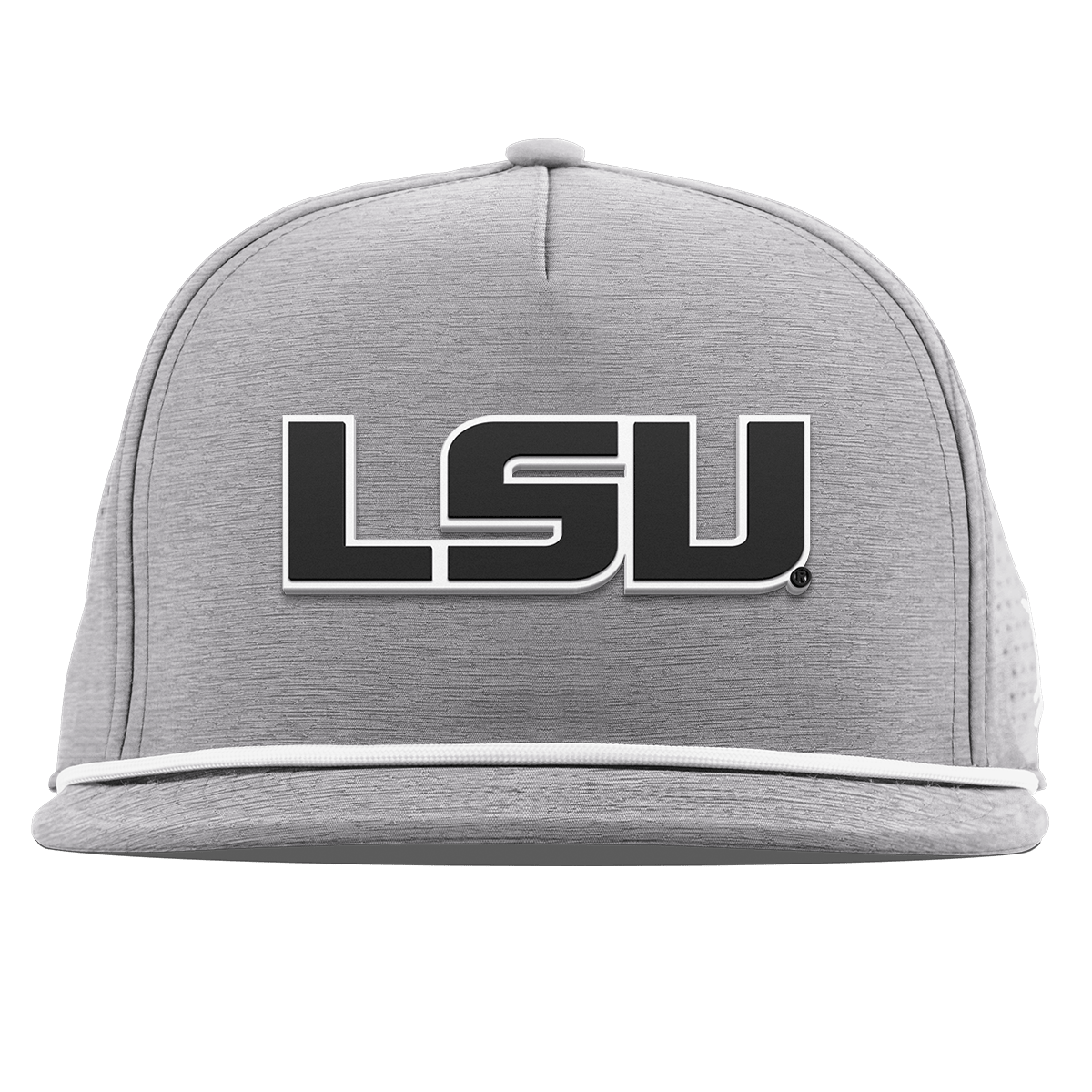 Louisiana State University "Vintage LSU Block" Flat 5 Panel Rope Heather Gray