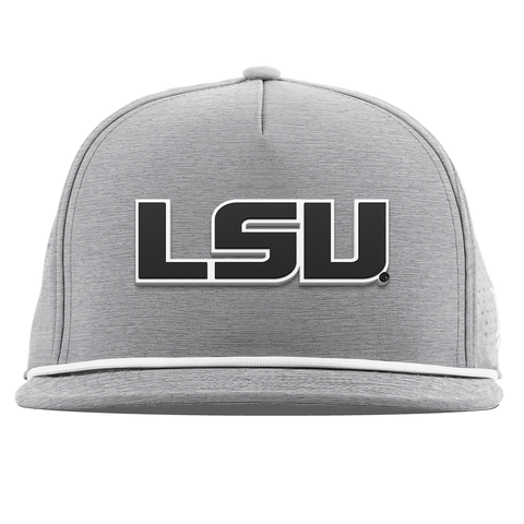 Louisiana State University "Vintage LSU Block" Flat 5 Panel Rope Heather Gray