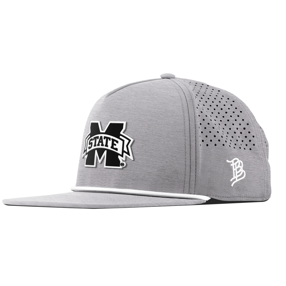 Mississippi State University "Vintage Miss State Team Logo" Flat 5 Panel Rope Heather Gray