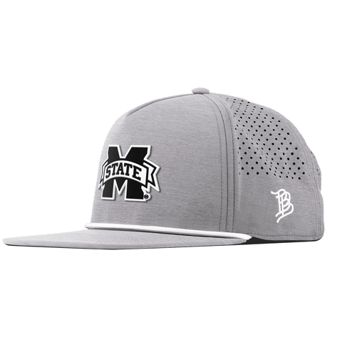 Mississippi State University "Vintage Miss State Team Logo" Flat 5 Panel Rope Heather Gray