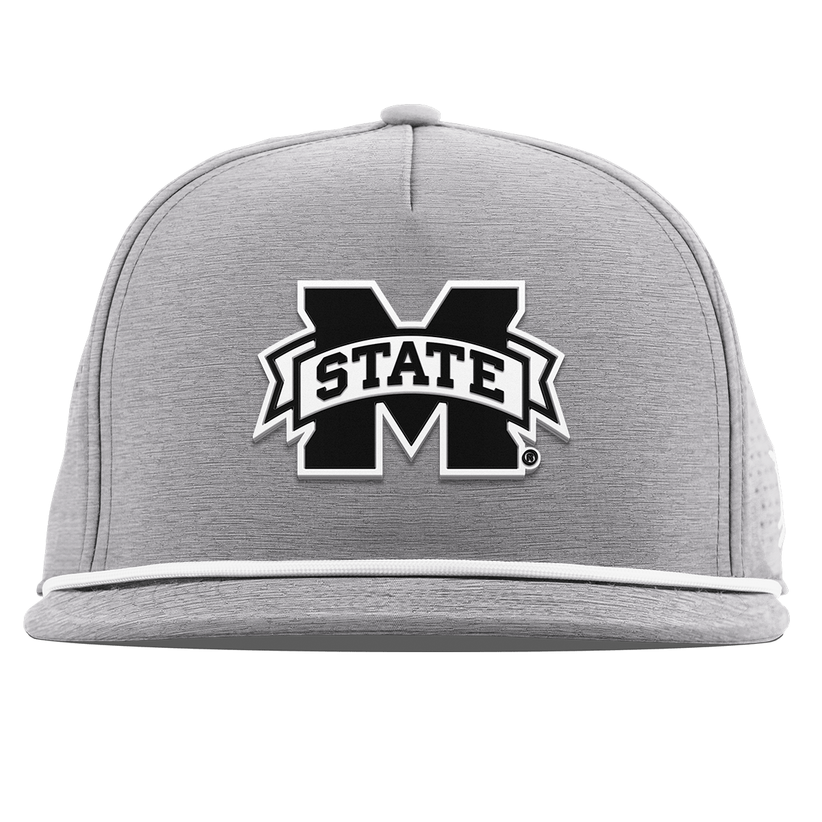 Mississippi State University "Vintage Miss State Team Logo" Flat 5 Panel Rope Heather Gray