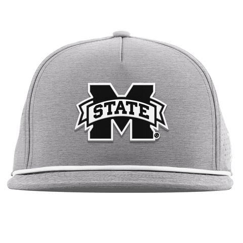 Mississippi State University "Vintage Miss State Team Logo" Flat 5 Panel Rope Heather Gray
