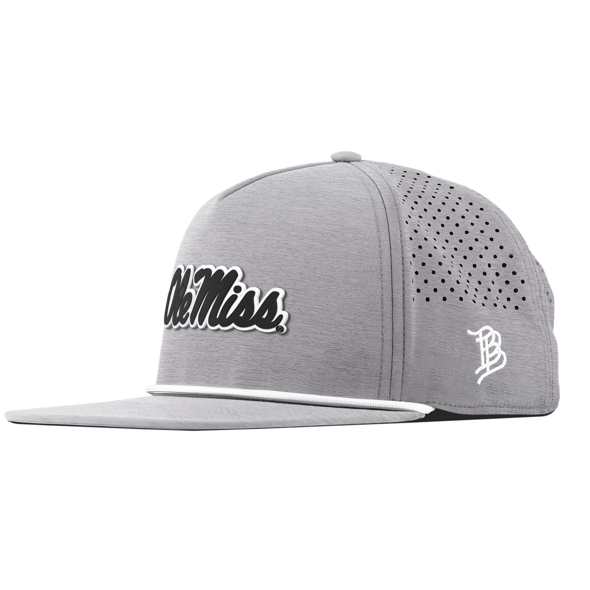 University of Mississippi "Vintage Ole Miss Team Logo" Flat 5 Panel Rope Heather Gray