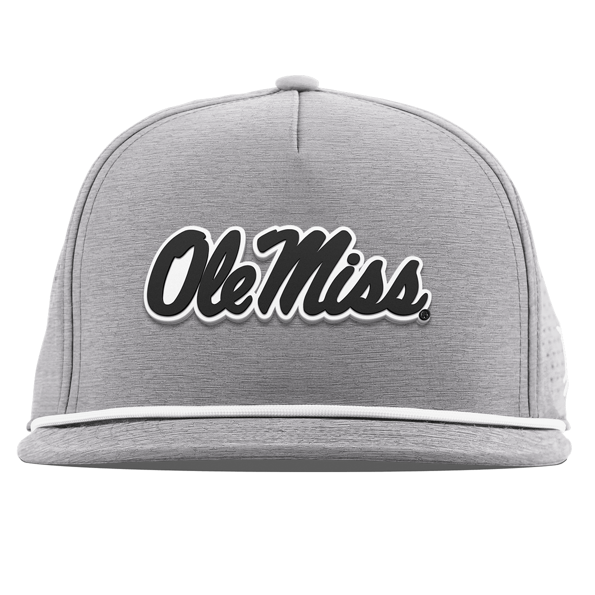 University of Mississippi "Vintage Ole Miss Team Logo" Flat 5 Panel Rope Heather Gray