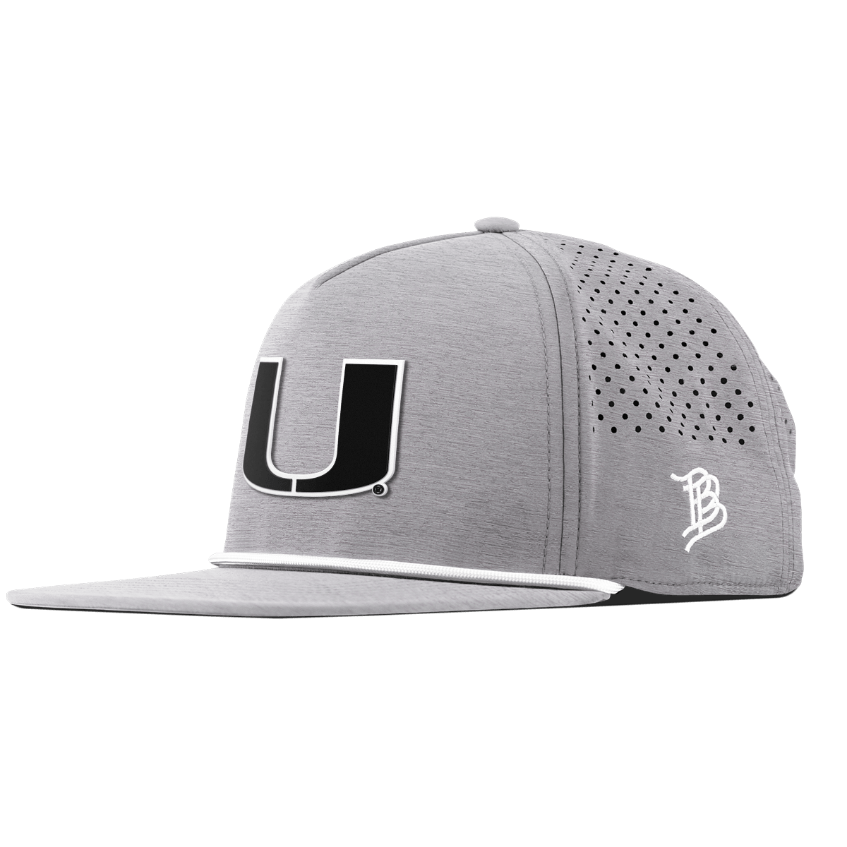 University of Miami "Vintage Miami Team Logo" Flat 5 Panel Rope Heather Gray