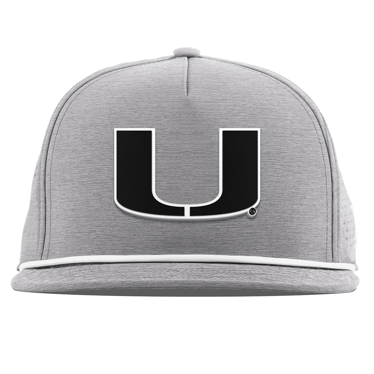 University of Miami "Vintage Miami Team Logo" Flat 5 Panel Rope Heather Gray
