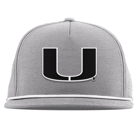 University of Miami "Vintage Miami Team Logo" Flat 5 Panel Rope Heather Gray