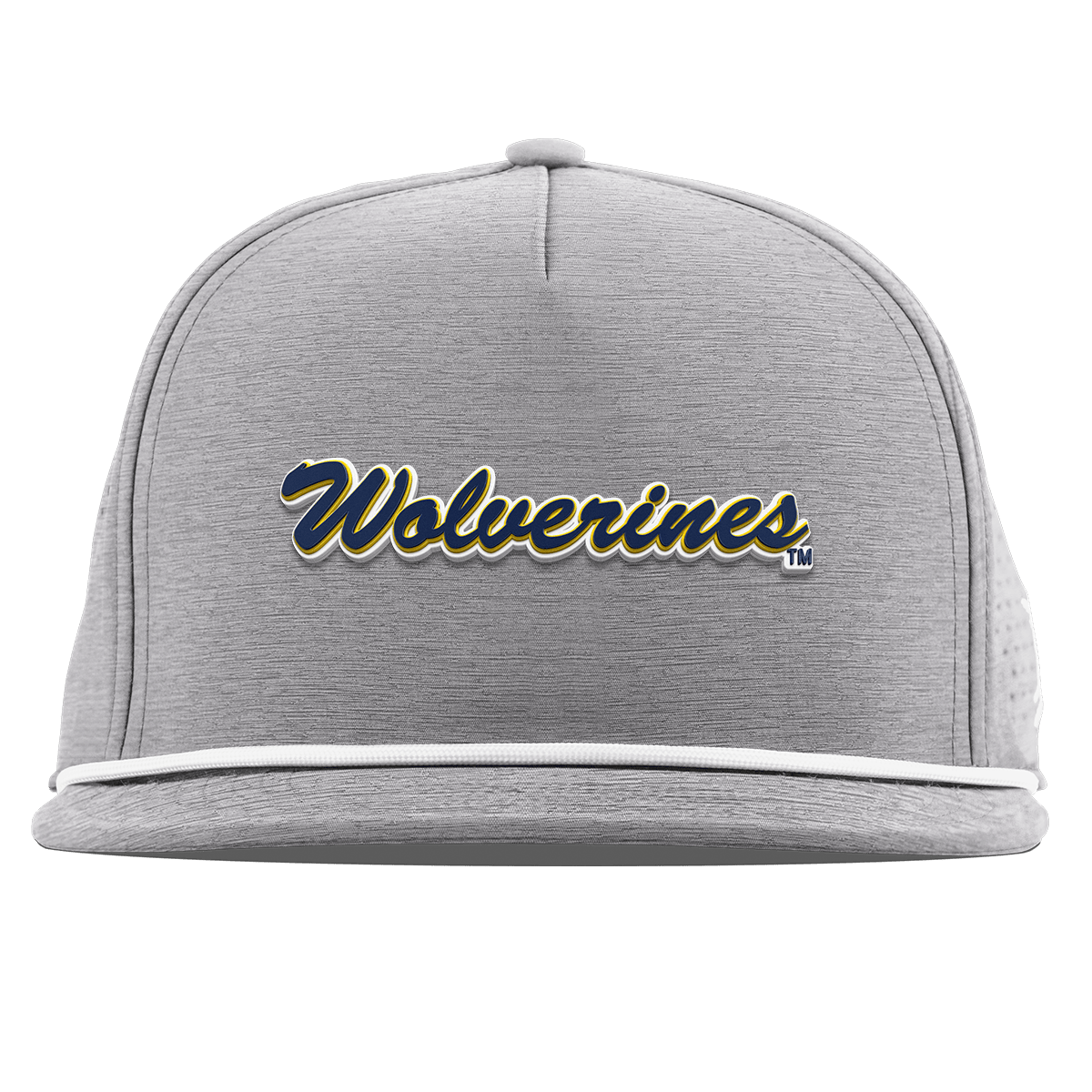 University of Michigan "Wolverines Script" Flat 5 Panel Rope Heather Gray