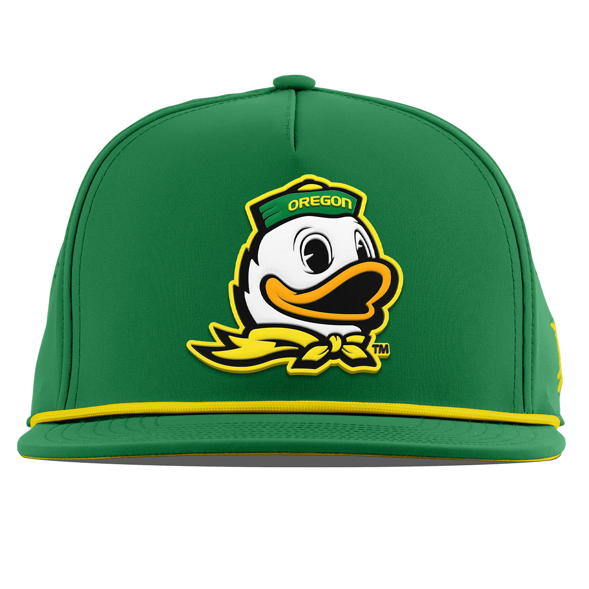 University of Oregon "The Duck" Flat 5 Panel Rope Kelly Green + Gold Rope