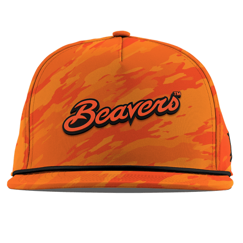 Oregon State University "Beavers Script" Flat 5 Panel Rope Blaze Orange Camo