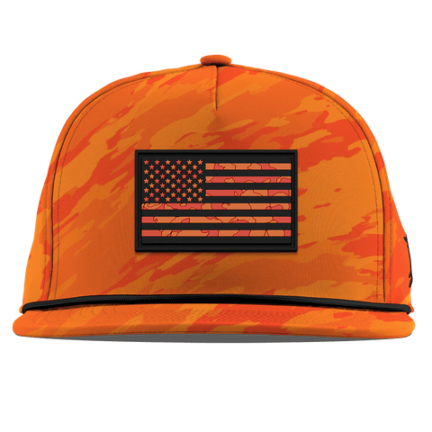 Old Glory Flat 5 Panel Rope Blaze Orange Camo