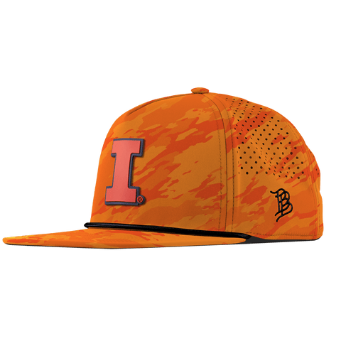 University of Illinois "Fighting Illini Orange" Flat 5 Panel Rope Blaze Orange Camo
