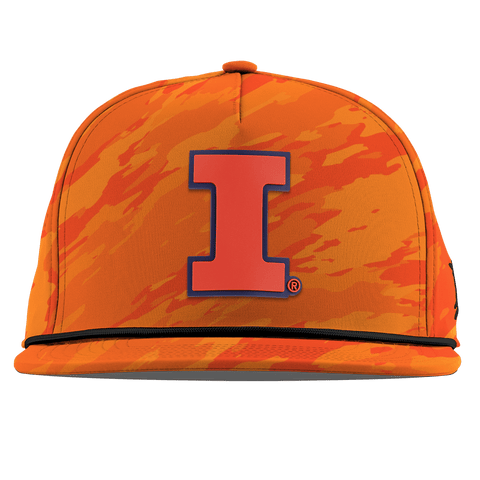 University of Illinois "Fighting Illini Orange" Flat 5 Panel Rope Blaze Orange Camo