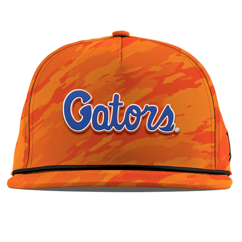 University of Florida "Gator Script" Flat 5 Panel Rope Blaze Orange Camo