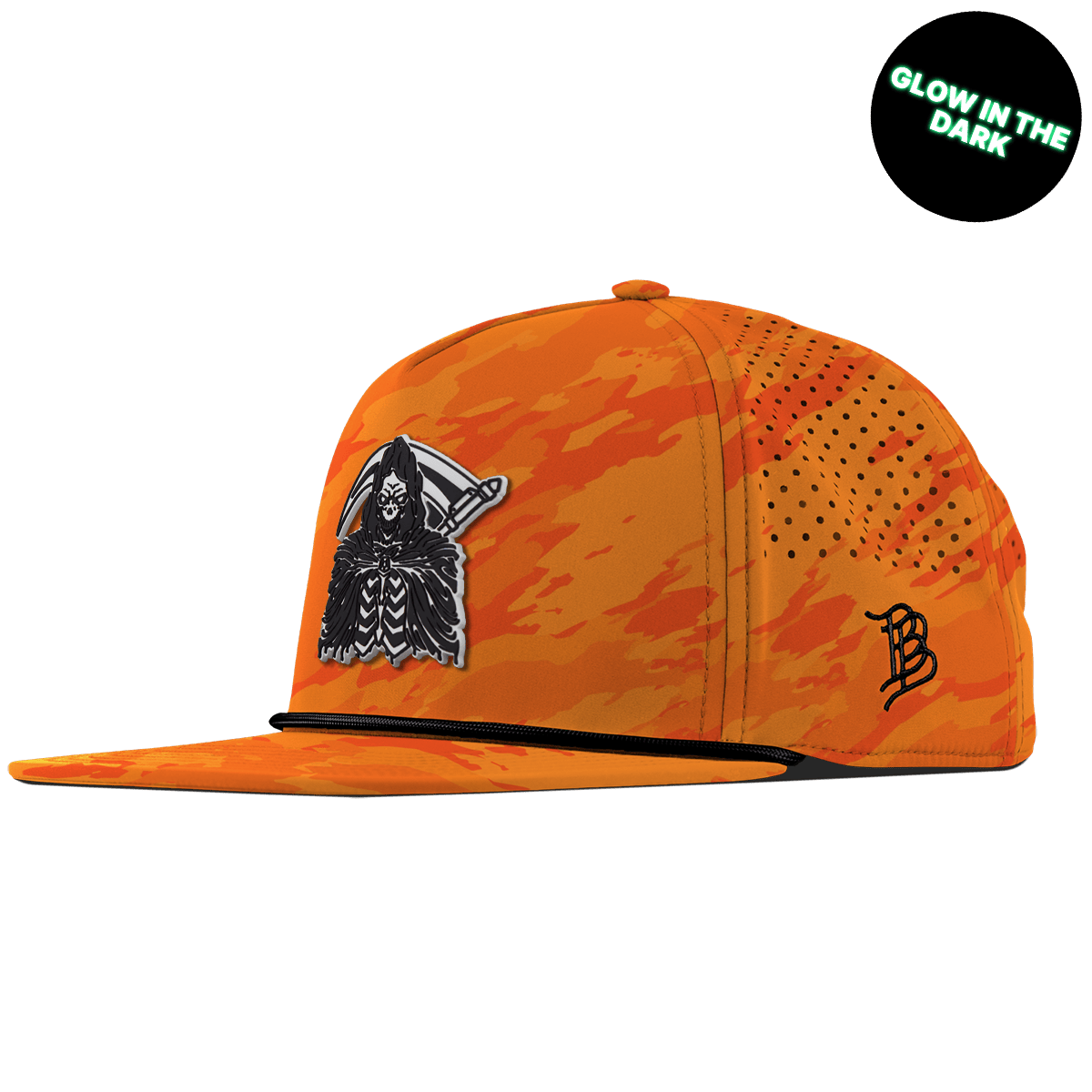 Grim Reaper Glow Flat 5 Panel Rope Blaze Orange Camo