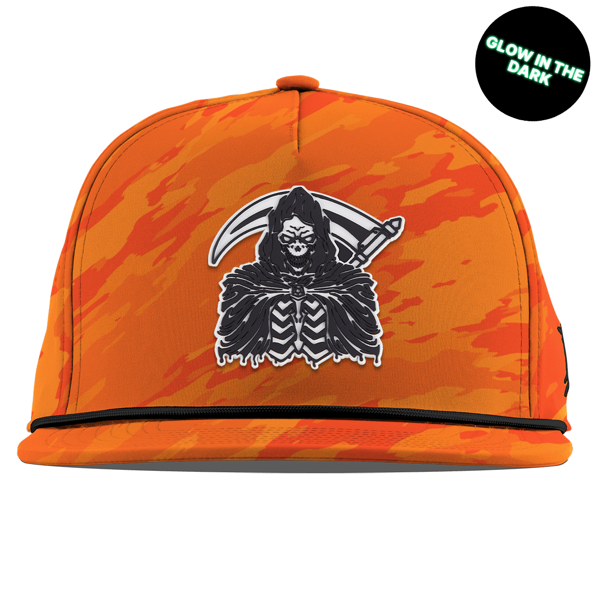 Grim Reaper Glow Flat 5 Panel Rope Blaze Orange Camo