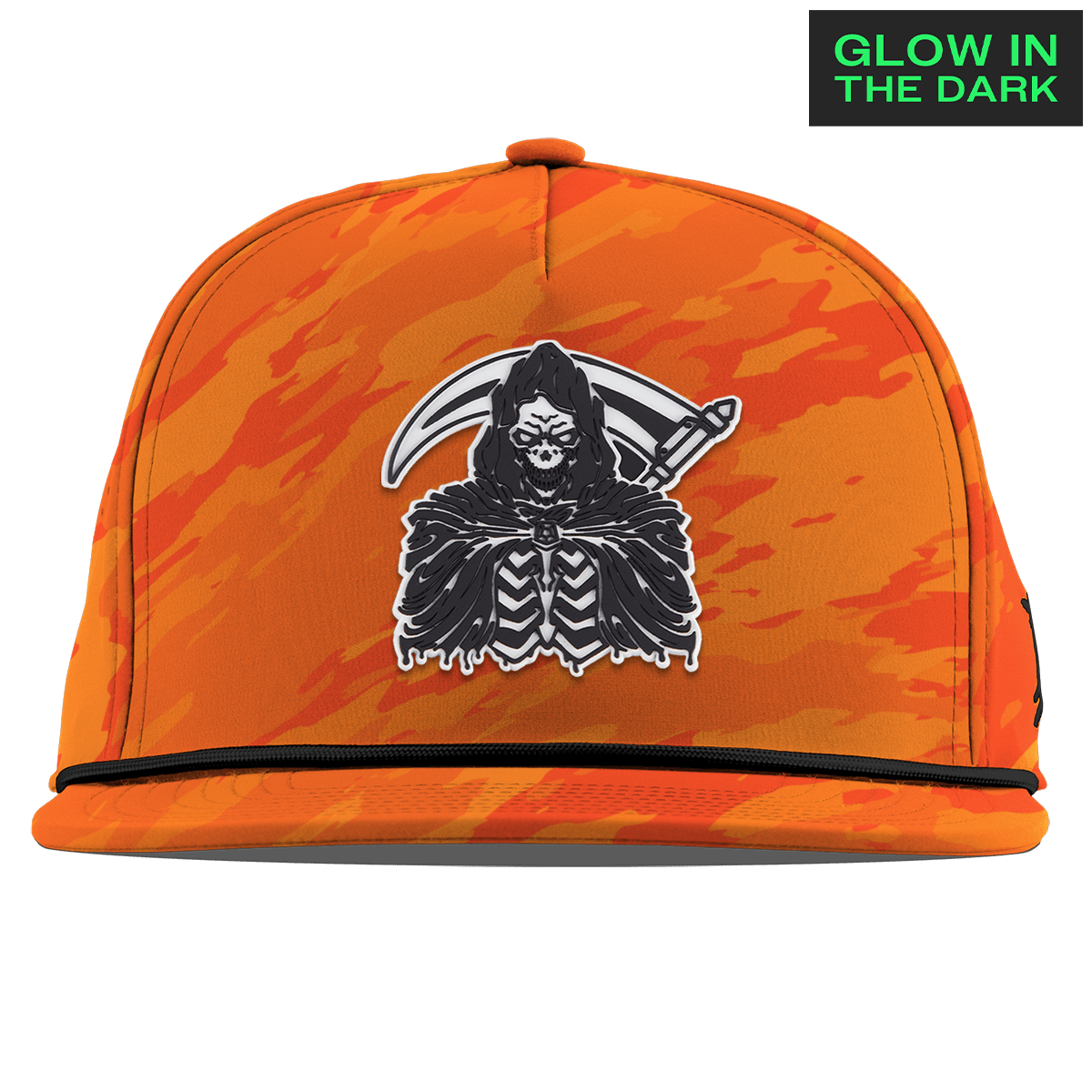 Grim Reaper Glow Flat 5 Panel Rope Blaze Orange Camo