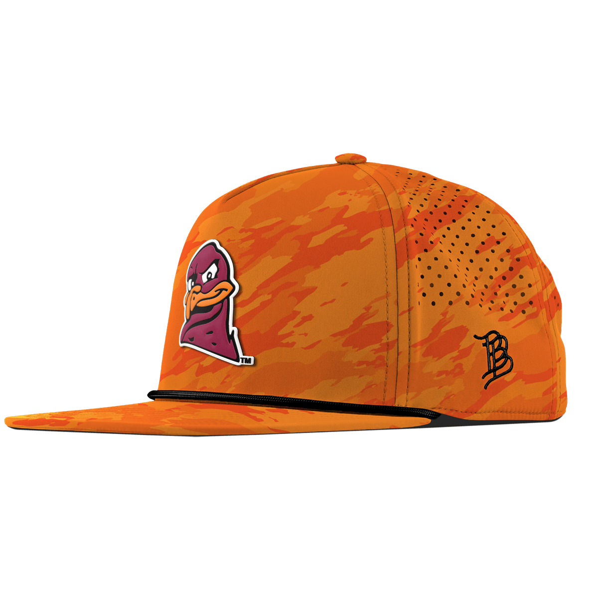 Virginia Tech University "HokieBird" Flat  5 Panel Rope Blaze Orange Camo
