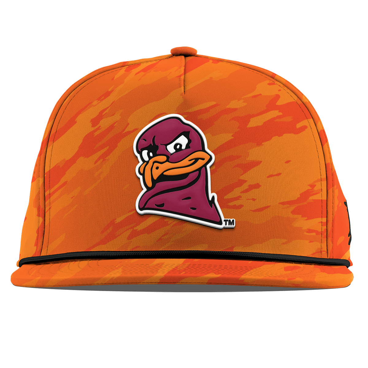 Virginia Tech University "HokieBird" Flat  5 Panel Rope Blaze Orange Camo