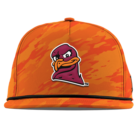 Virginia Tech University "HokieBird" Flat  5 Panel Rope Blaze Orange Camo