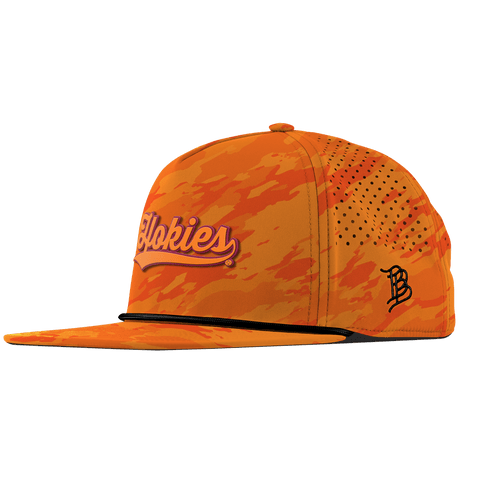 Virginia Tech University "Hokies Script" Flat 5 Panel Rope Blaze Orange Camo