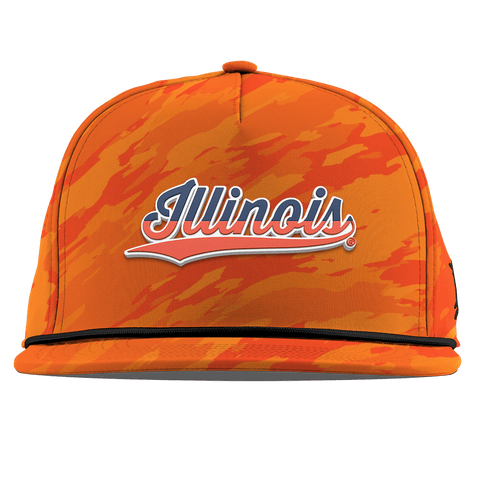 University of Illinois "Illinois Script" Flat 5 Panel Rope Blaze Orange Camo