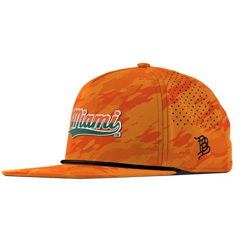 University of Miami "Miami Script" Flat 5 Panel Rope Blaze Orange Camo