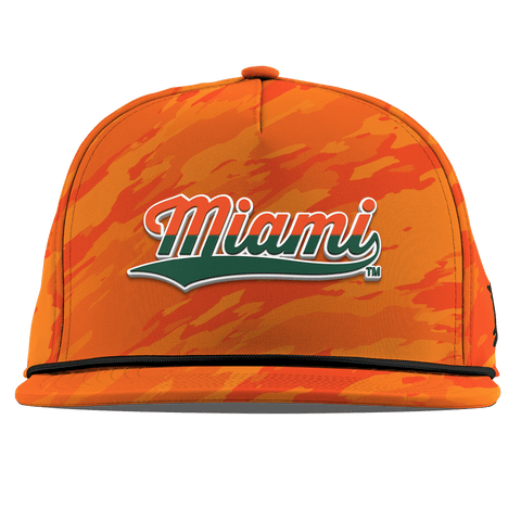 University of Miami "Miami Script" Flat 5 Panel Rope Blaze Orange Camo
