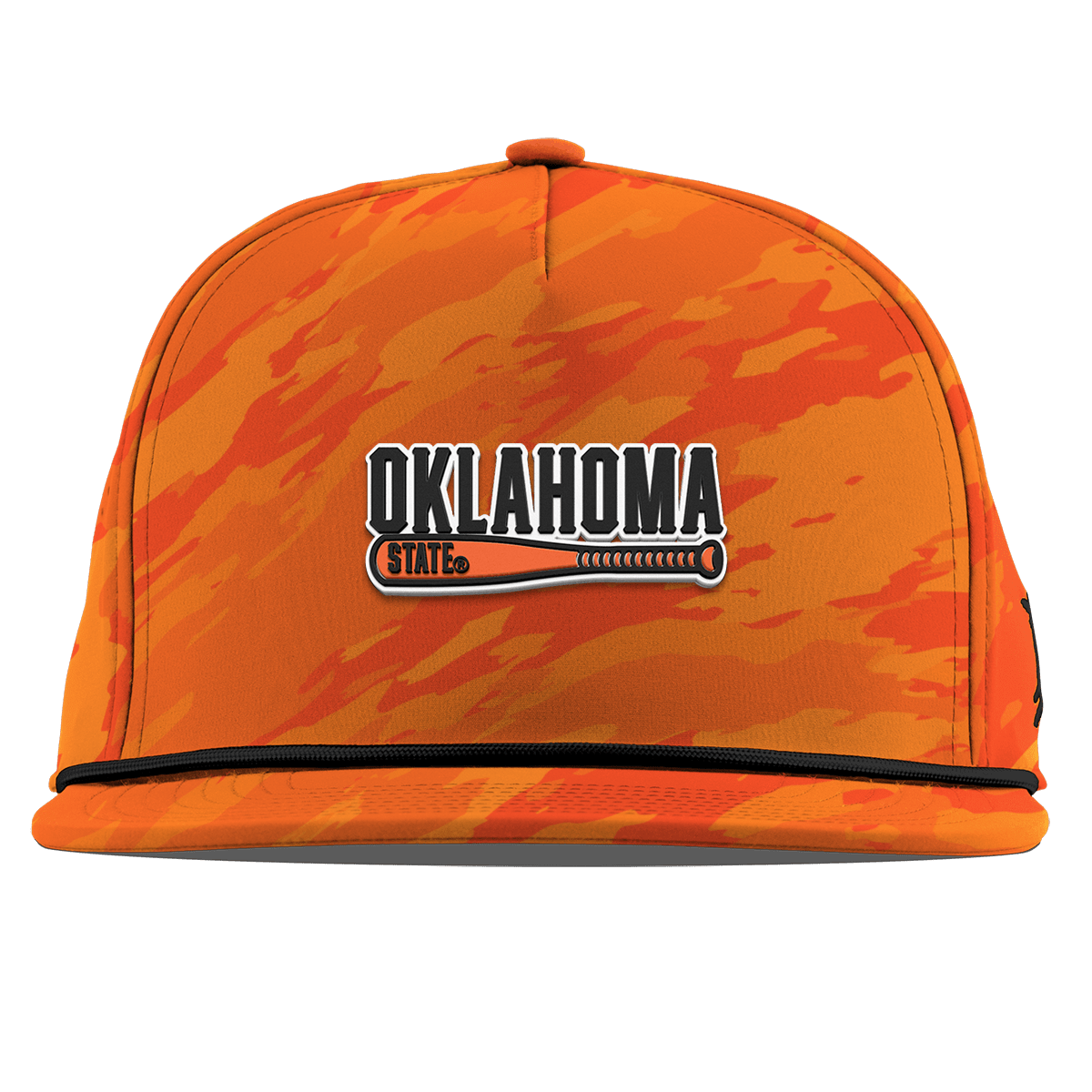 Oklahoma State University "OSU Baseball" Flat 5 Panel Rope Blaze Orange Camo