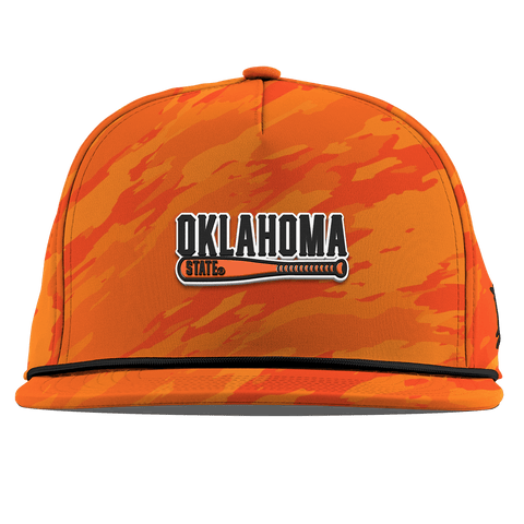 Oklahoma State University "OSU Baseball" Flat 5 Panel Rope Blaze Orange Camo