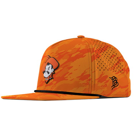 Oklahoma State University "OSU Pistol Pete" Flat 5 Panel Rope Blaze Orange Camo