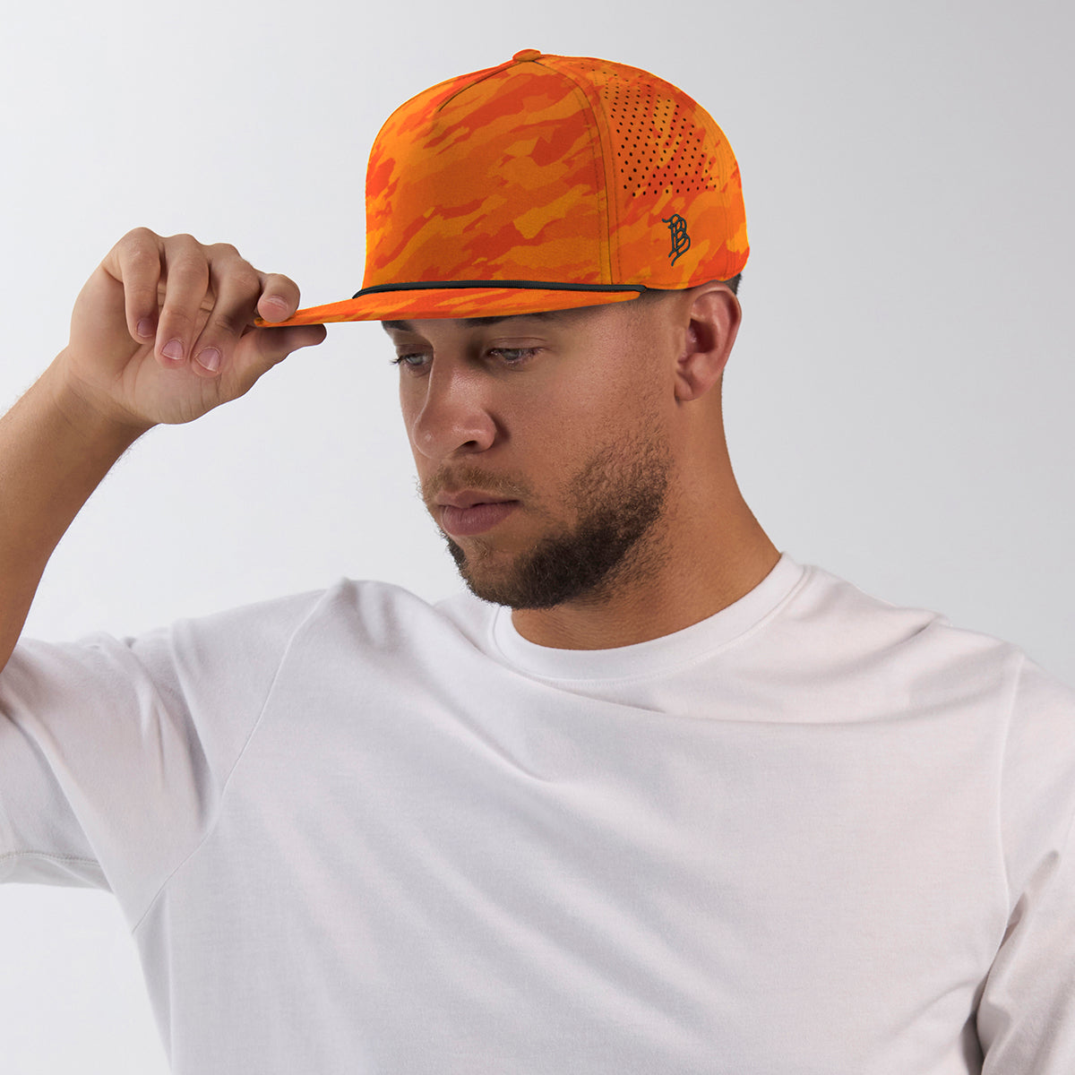 Bare Flat 5 Panel Rope Blaze Orange Camo
